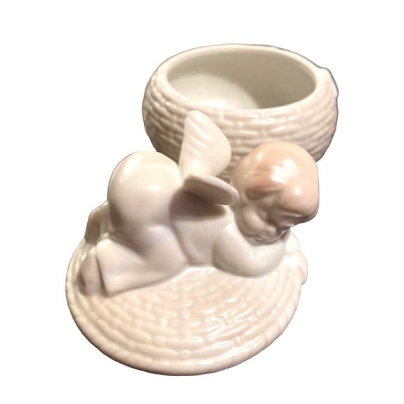 Vtg 1983 Fitz & Floyd Littlest Angel Lidded Trinket Box 27/55 Angel Japan - Picture 4 of 5